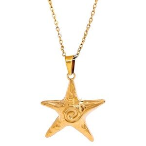 STARFISH NECKLACE, 18K GOLD PLATED STEEL